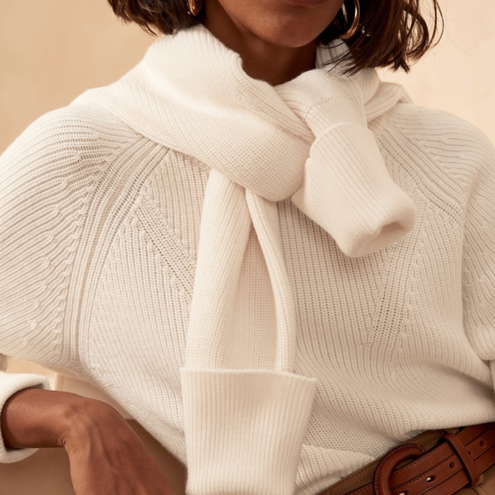 Banana Republic Fisherman Sweater responsible wool